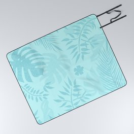 Tropical garden - light aqua blue Picnic Blanket
