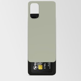 Smokey Pastel Green Gray Solid Color Hue Shade - Patternless Android Card Case