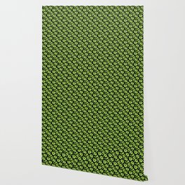Two Kisses Collided Lip Smacking Lime Colored Lips Pattern Wallpaper