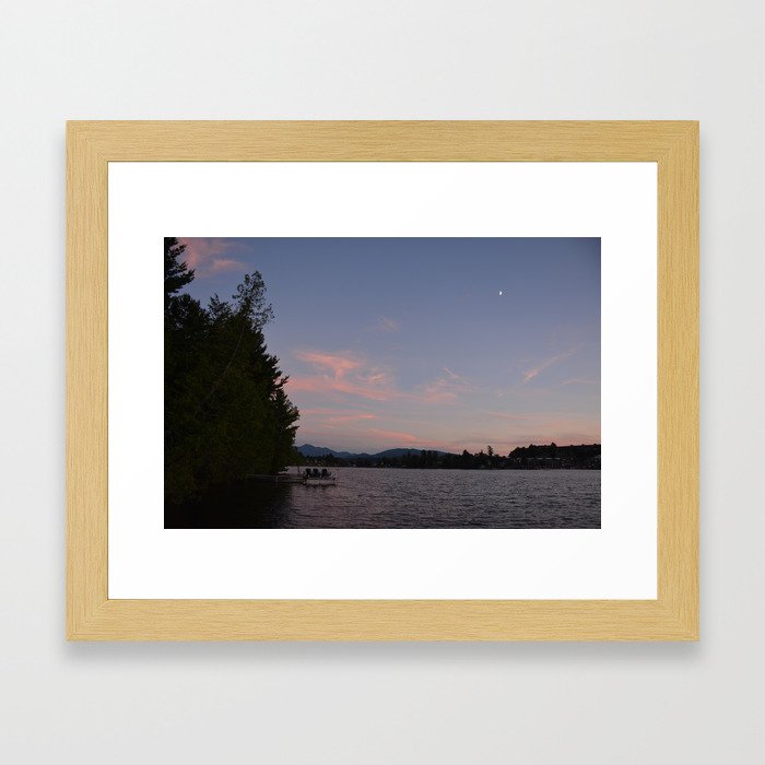 Lake Placid Mirror Lake Sunset Framed Art Print