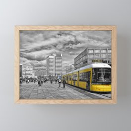 Berlin Alexanderplatz II Framed Mini Art Print | Digital, Architecture, Germany, City, Black and White, People, Buildings, Place, Hdr, Summer 