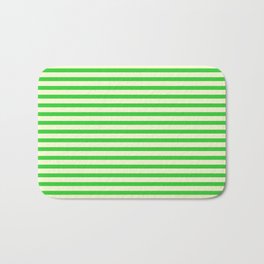 [ Thumbnail: Lime Green and Light Yellow Colored Lines Pattern Bath Mat ]