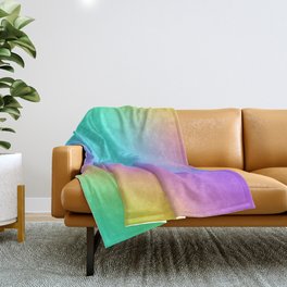 Bright Freeform Rainbow Gradient Throw Blanket