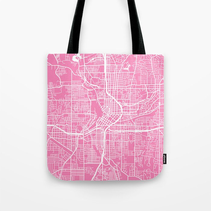 Atlanta map pink Tote Bag