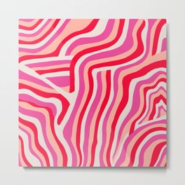 pink zebra stripes Metal Print