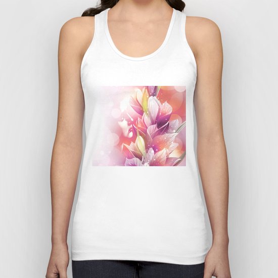 Woman And Flowers By Annie Zeno Unisex Tank Top