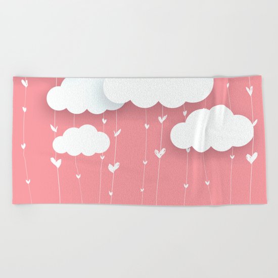 Raining Love Beach Towel