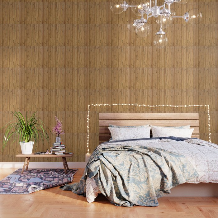 Rustic Wood Panel Pattern Wallpaper By Createdprototype Society6
