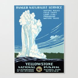 Ranger Naturalist Service Yellowstone National Park Vintage Poster Canvas Print