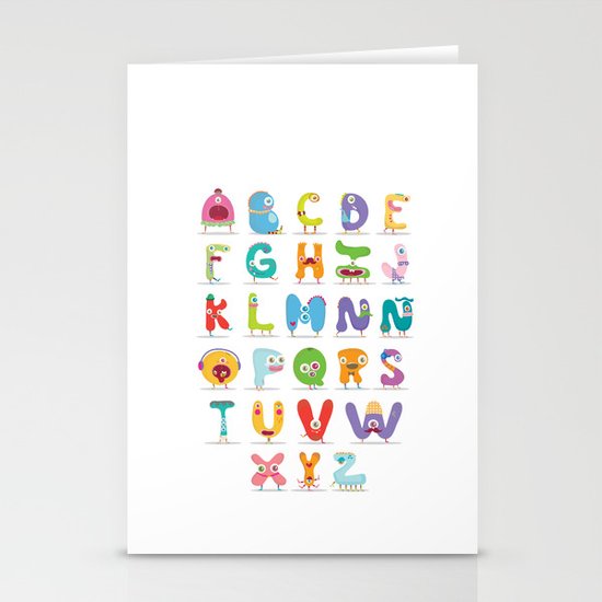 Monster alphabet Stationery Cards