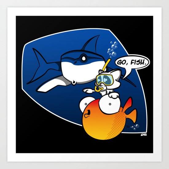 GO, FISH! Art Print