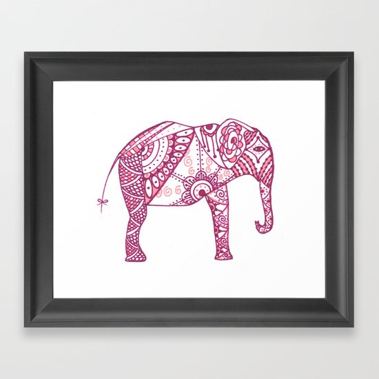 Pink Elephant Framed Art Print