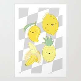 Groovy Yellow Fruit Art Print