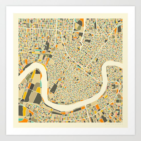 New Orleans Map Art Print