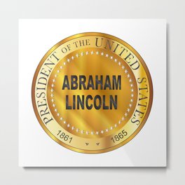 Abraham Lincoln Metal Stamp Metal Print