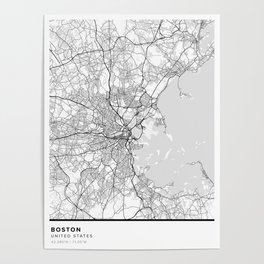 Boston Simple Map Poster