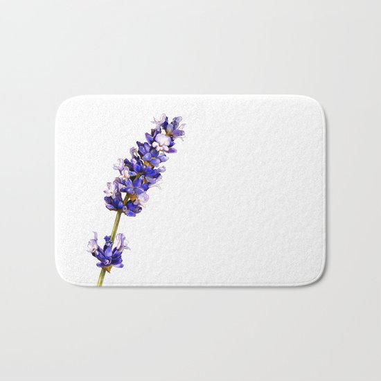 Mediterranean Lavender on White Bath Mat