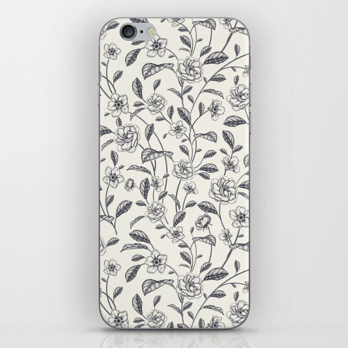 Minimalist Floral Lineart Flowers and Leaves iPhone Skin