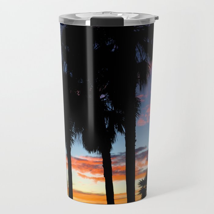 palmtrees & colorful sunset Travel Mug