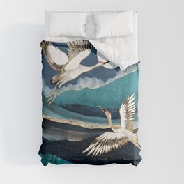 Midnight Cranes Comforter