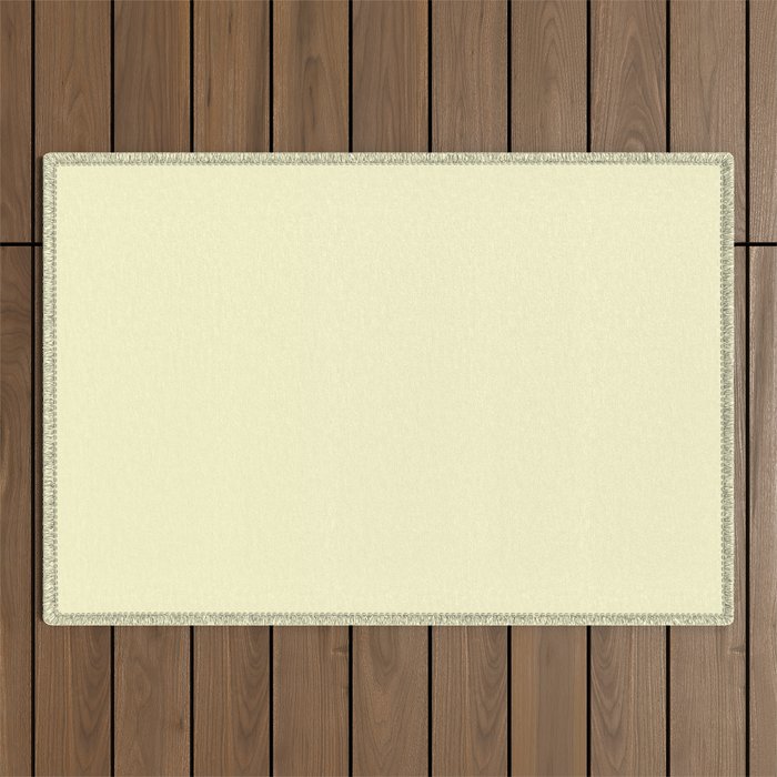 Pastel Lemon Yellow Pale Soft Meringue Yellow Outdoor Rug by PodArtist