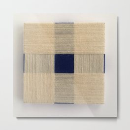 Blue Square - fiber art  Metal Print