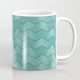 Turquoise Geometric Deco Pattern / Aqua Waves Coffee Mug