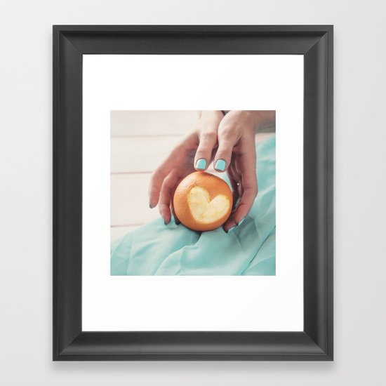 Orange Heart Framed Art Print