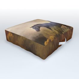 Horses in a Golden Meadow by Georgia M Baker Outdoor Floor Cushion | Action, Painting, Showercurtains, Western, Goldencolors, Tapestries, Blankets, Animal, Photo, Digital 