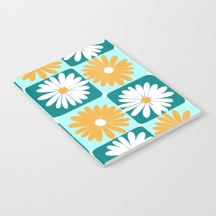 Teal and yellow daisies Notebook