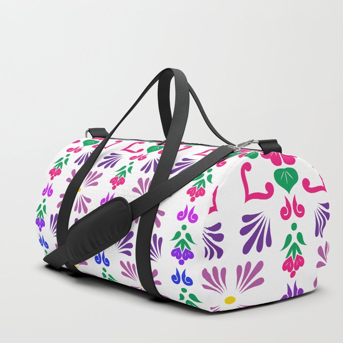 Pink 3, Framed Talavera Flower Duffle Bag