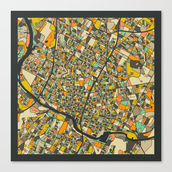 AUSTIN MAP Canvas Print