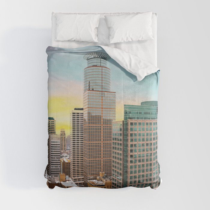 Minneapolis Skyline Architecture | Photography Minimalism Comforter