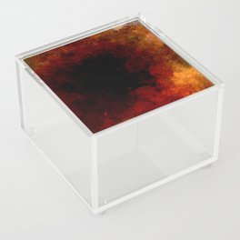 Abstract dark splashed red orange brown Acrylic Box