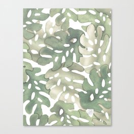 Muted Monstera 02 Canvas Print