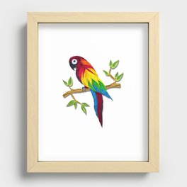 A Colorful parrot from Nature in Quilling Paper Design Recessed Framed Print