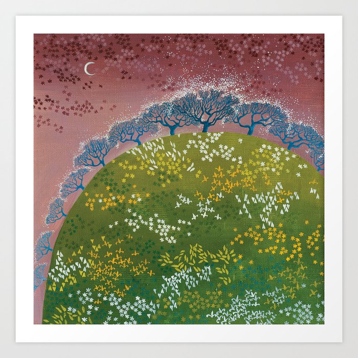 Fairy Garden Original Oil Painting Green Planet Art Print By Gaidamaka Society6
