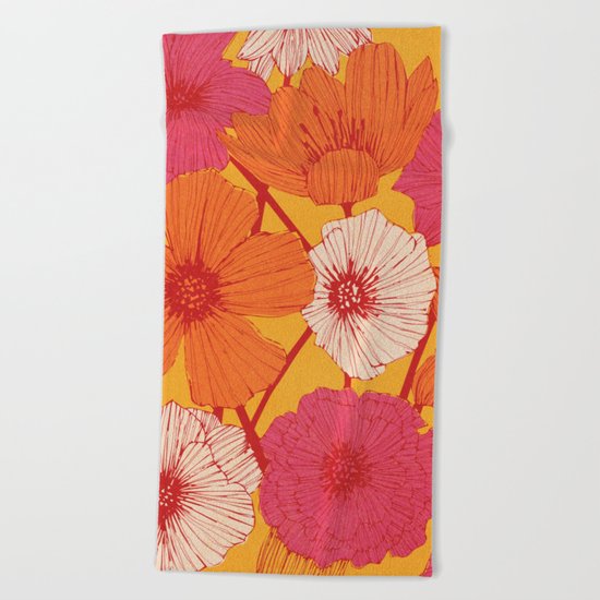 Summer Flowers Beach Towel