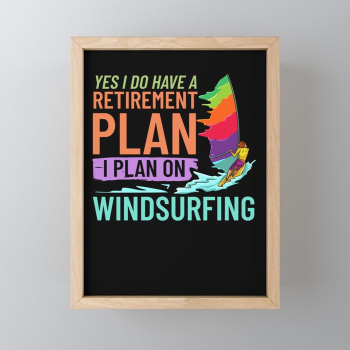 Windsurfing Board Sail Paddle Windsurfer Framed Mini Art Print