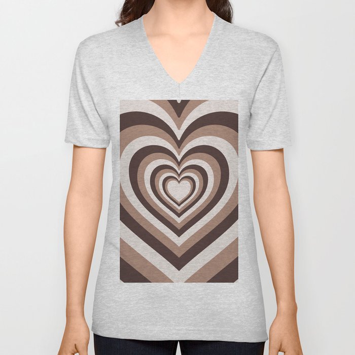 Retro Hearts in Hypnotic pattern (xii 2021) V Neck T Shirt