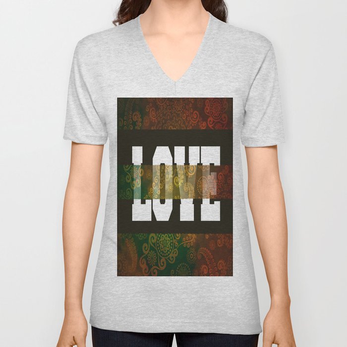 LOVE  V Neck T Shirt
