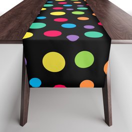 Rainbow Polka Dot Party (black) Table Runner