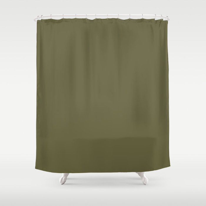 Dark Green-Brown Solid Color Pantone Sphagnum 18-0529 TCX Shades of Green Hues Shower Curtain