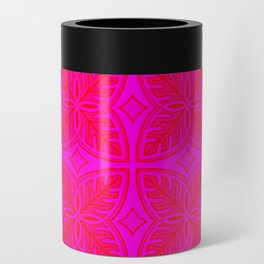 Modern Tropical Leaves Hot Pink Can Cooler