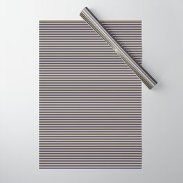 [ Thumbnail: Dark Slate Blue & Dark Khaki Colored Striped Pattern Wrapping Paper ]