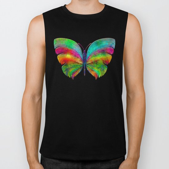 Rainbow Butterfly 2 Biker Tank