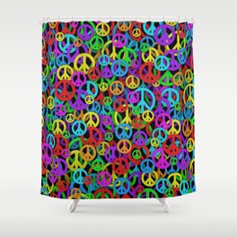 Rainbow Peace Signs #3 Shower Curtain