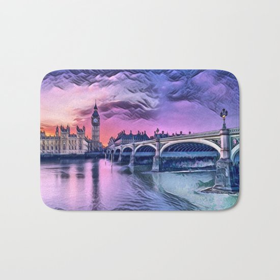 Big Ben with Sunset (London, England) Bath Mat
