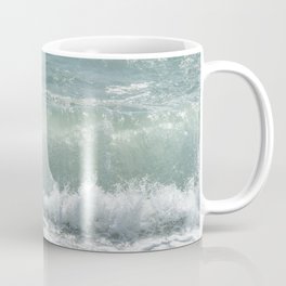 Summer meditarranean waves art print - azur blue water coastal nature and travel photography Coffee Mug