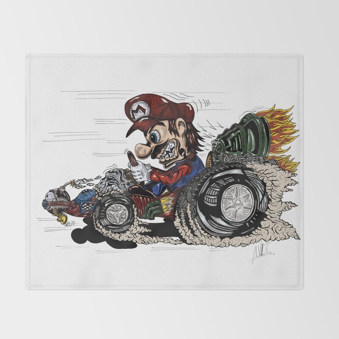 Mario Kart 90s Style Throw Blanket By Osscalvica Society6 Mario Kart 90s Style Throw Blanket